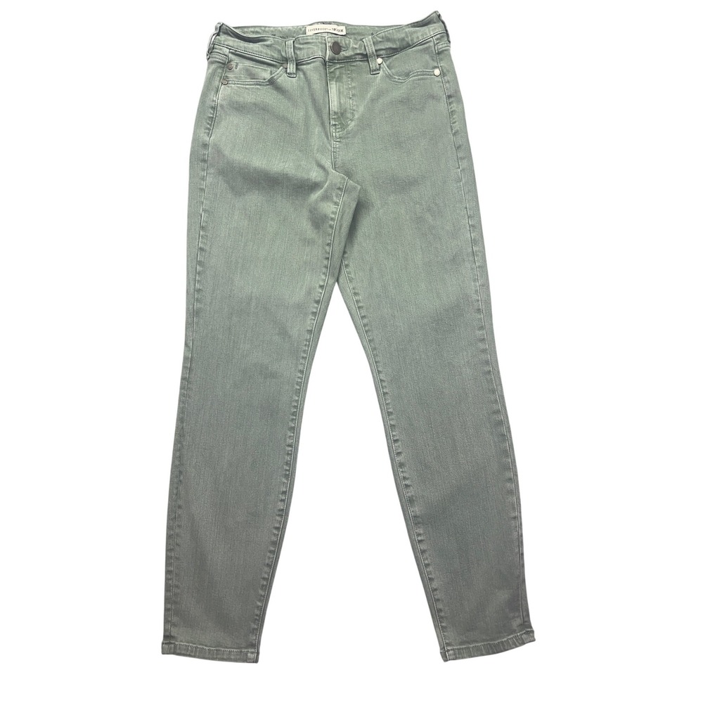 Liverpool for Nic Zoe Ankle Skinny Jeans Green Denim Casual‎ Everyday Size 6/28"
